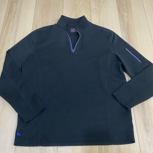 UNTUCKit Sweater Mens Large Black Quarter Zip Pullover Stretch Performance Golf